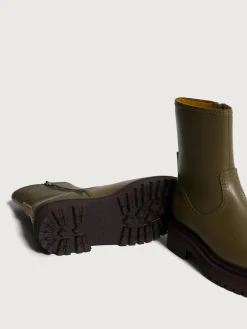 OFFICE GREEN LEATHER BOOT